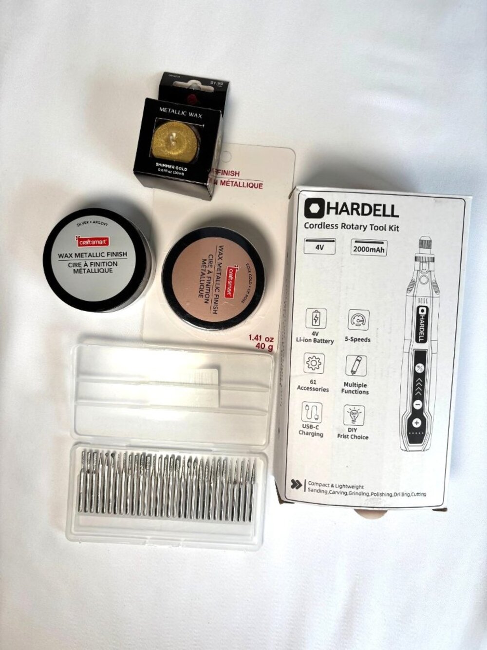 HARDELL Cordless Rotary Tool Kit (20000 RPM) + Accessories Set
